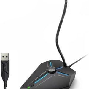 CMTECK Computer Microphone, G006Plus USB Desktop Condenser PC Laptop Mic, Mute Button with LED Indicators, Compatible with Windows/Mac (with Volume Knob)